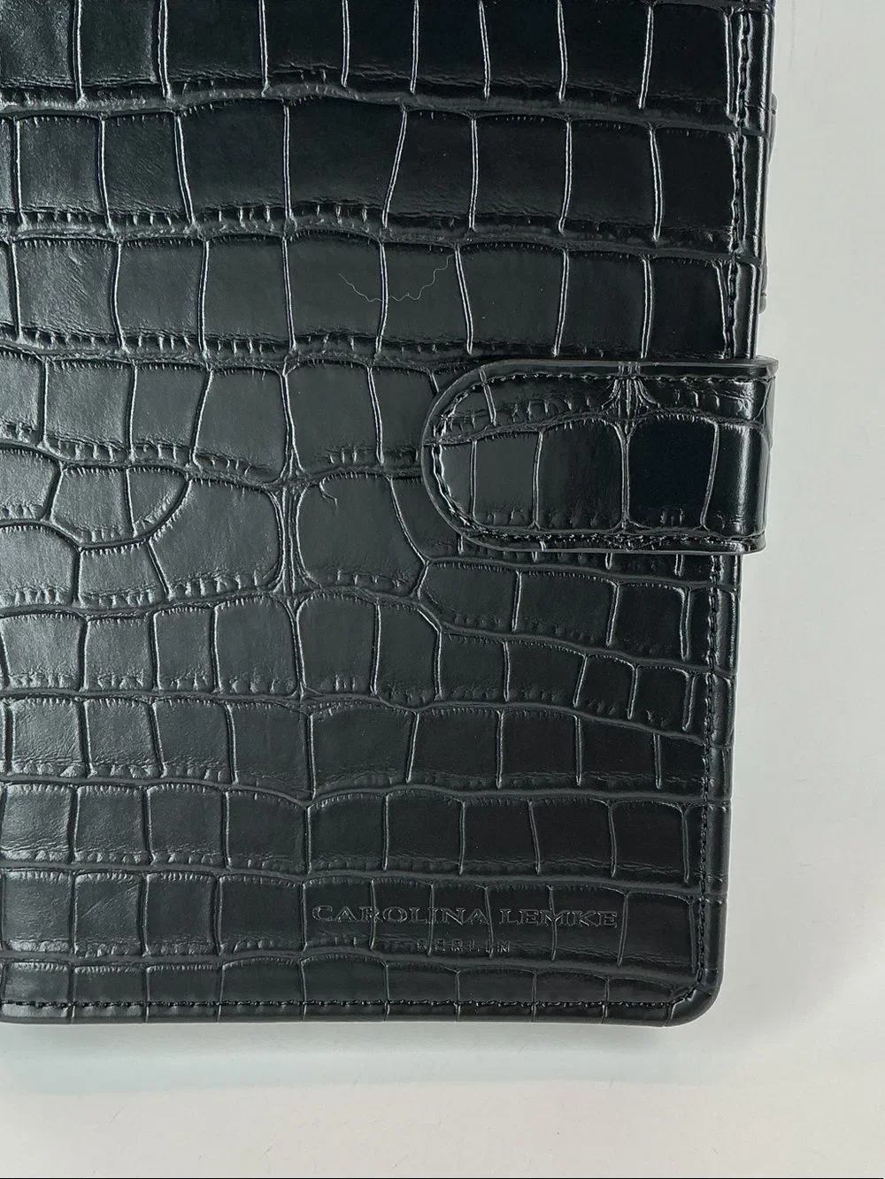 Carolina Lemke Berlin Croc Embossed Planner Binder Organizer + Pen (new in box)